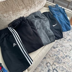 Bundle of boys pants. Nike& Adidas joggers & Levi’s jeans. All size 10/12.
